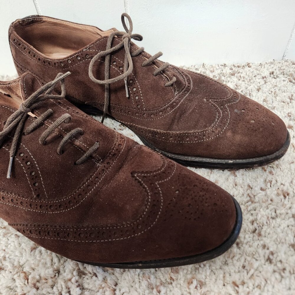 Burberry's men's shoes 8 vintage brown suede Russell & Bromley